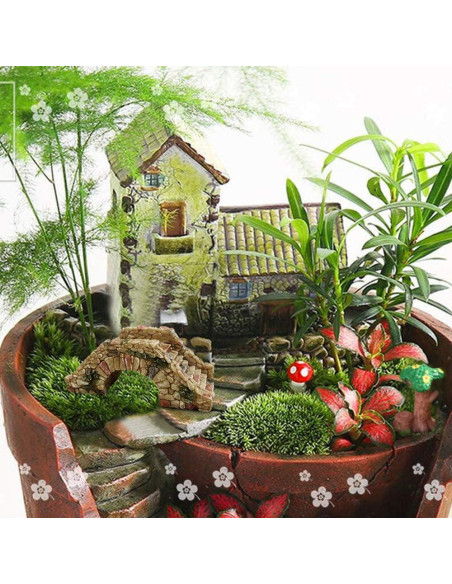 Mini Puente de Jardín de Resina MonLiya 9.5cm Decoración Acuario Mini Puente de Jardín de Resina MonLiya 9.5cm Decoración Acuario