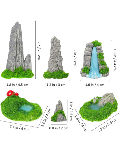Set de 6 Mini Decoraciones de Rocalla GANAZONO para Jardín