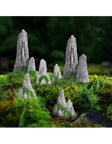 Decoración de Rocalla de Resina Miniatura Yardwe - 8 Piezas