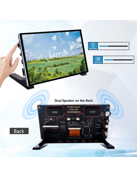 Pantalla Táctil 7" GeeekPi LCD 1024x600 HDMI para Raspberry Pi Pantalla Táctil 7" GeeekPi LCD 1024x600 HDMI para Raspberry Pi