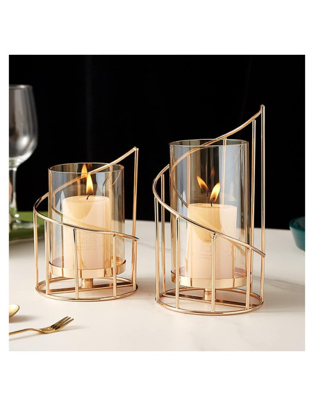 Conjunto de 2 Soportes para Velas MrMrKura Dorado Conjunto de 2 Soportes para Velas MrMrKura Dorado