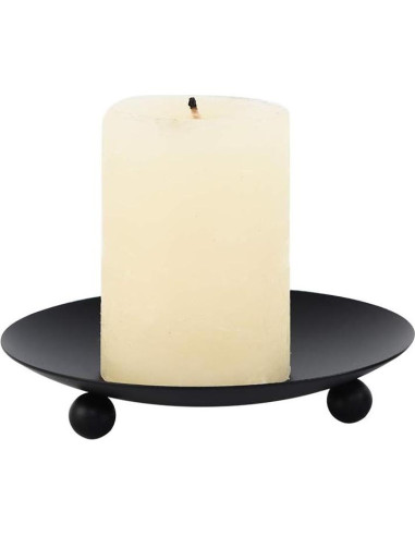 Soporte de Vela de Hierro Negro SUJUN - Juego de 2, 11.1 cm