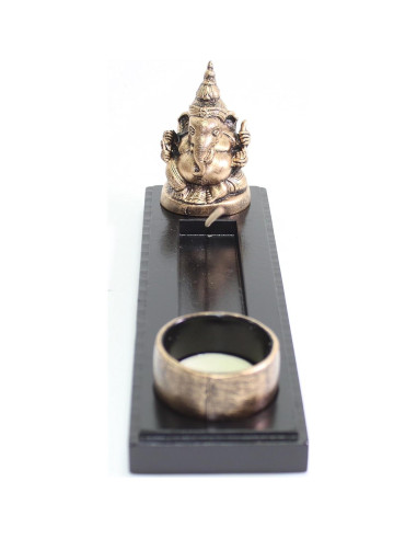 Incensario Elefante Ganesha Multicolor con Vela y Soporte