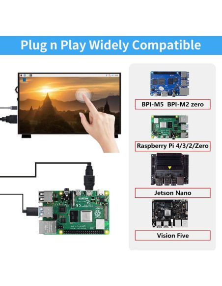 Pantalla Táctil 7" GeeekPi LCD 1024x600 HDMI para Raspberry Pi Pantalla Táctil 7" GeeekPi LCD 1024x600 HDMI para Raspberry Pi