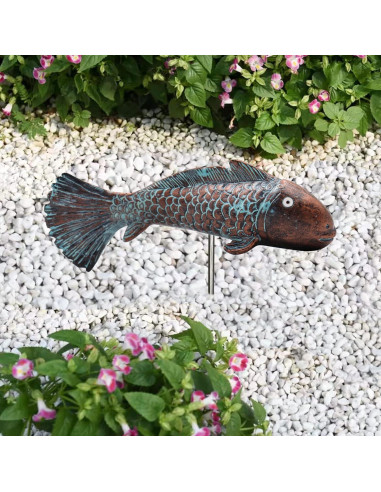 Estatua Luminosa de Pez Koi Dnoifne para Jardín 20x4.8x6 cm