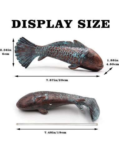 Estatua Luminosa de Pez Koi Dnoifne para Jardín 20x4.8x6 cm