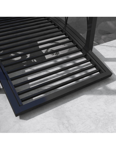 Puente de Jardín Zen de Metal Outsunny 1.02 m Negro con Barandillas