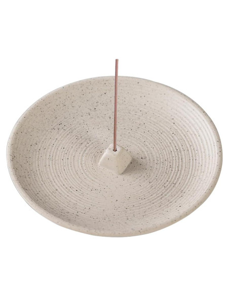 Soporte de Incienso Cerámica CHORZHOW Blanco 14x14x2.2cm Soporte de Incienso Cerámica CHORZHOW Blanco 14x14x2.2cm