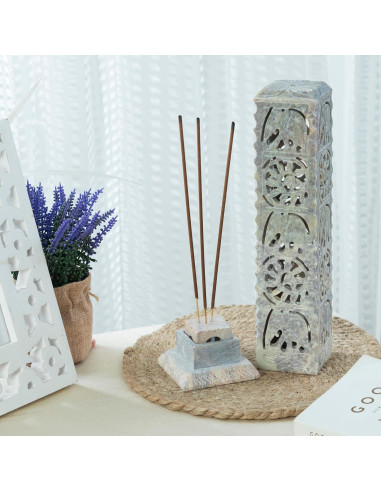 Soporte de Incienso Crocon de Piedra Jabón 28x7x7 cm