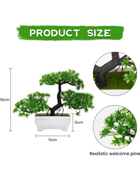 Árbol Bonsái Artificial Pino Verde AzureLeap 19 cm Decoración Árbol Bonsái Artificial Pino Verde AzureLeap 19 cm Decoración