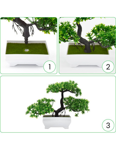 Árbol Bonsái Artificial Pino Verde AzureLeap 19 cm Decoración