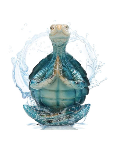 Figurita de Resina Tortuga Marina Meditativa NEWUEINCN 10cm