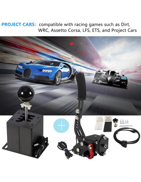 Simulador USB Shifter GSTP 64 Bits Freno de Mano 6+R Simulador USB Shifter GSTP 64 Bits Freno de Mano 6+R