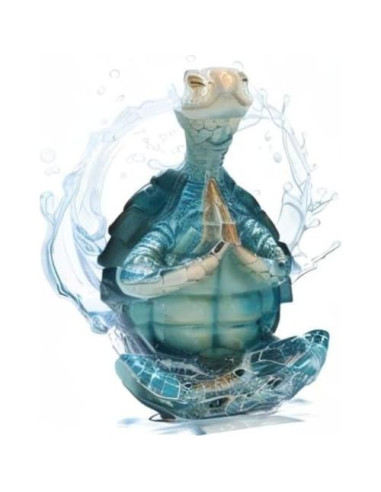 Figurita de Resina Tortuga Marina Meditativa NEWUEINCN 10cm