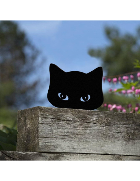 Conjunto de 2 Siluetas de Gato Negro Qmetalart para Jardín Conjunto de 2 Siluetas de Gato Negro Qmetalart para Jardín