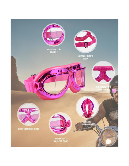 Gafas de Motocicleta CRG Sports Estilo Aviador UV 100% Gafas de Motocicleta CRG Sports Estilo Aviador UV 100%