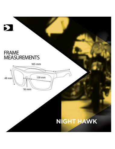 Gafas de Protección Bobster Night Hawk, Marco Negro, Lente Ahumada