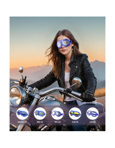 Gafas de Motocicleta CRG Sports T08 Retro UV 100% Protección