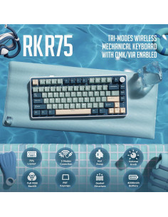Teclado Mecánico Inalámbrico RK Royal Kludge R75 75% RGB 2