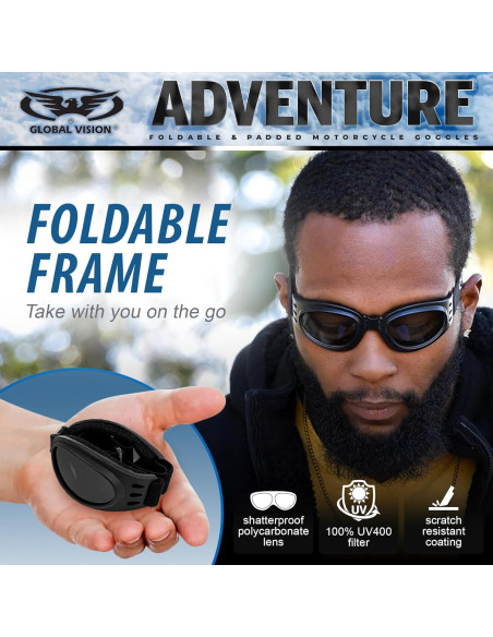 Gafas de Motocicleta Plegables Global Vision Adventure UV400 Gafas de Motocicleta Plegables Global Vision Adventure UV400