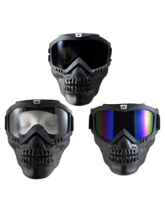 3 Pares de Gafas de Motocicleta Birdz Skullbird con Lentes
