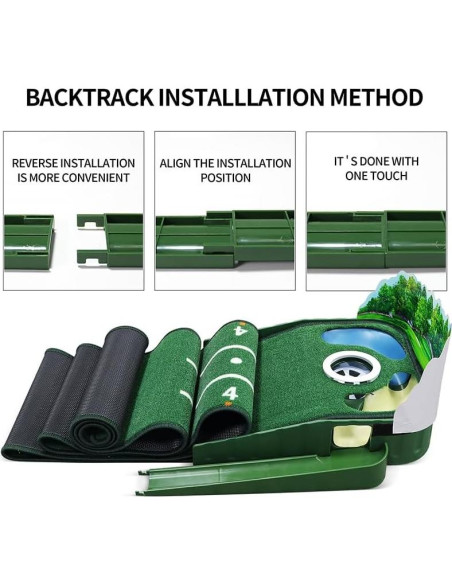 Alfombra de Putting de Golf Ascent PM020 con Peligros y Marcadores Alfombra de Putting de Golf Ascent PM020 con Peligros y Marcadores