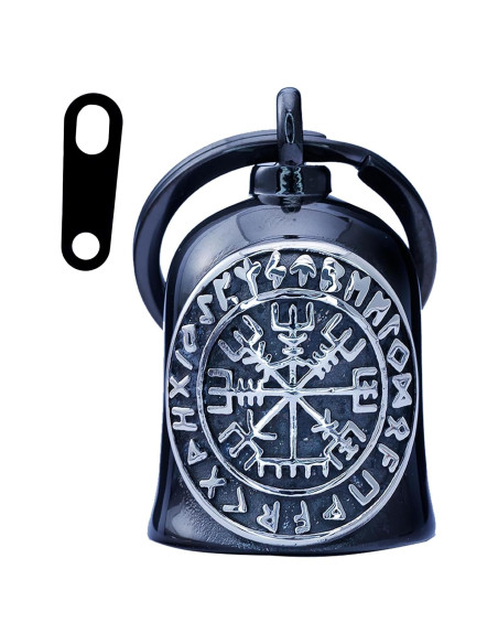 Campana Vikinga de Motocicleta AilRabbit - Acero Inoxidable Negro Plateado Campana Vikinga de Motocicleta AilRabbit - Acero Inoxidable Negro Plateado