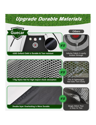 Red de Golf Guecar 3,05 x 2,13 m con Alfombrilla Tri-Turf