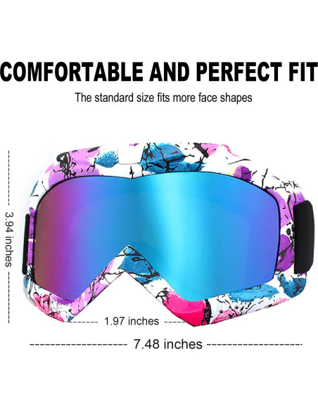 Gafas de Esquí y Motocross Immoono OTG Anti UV para Mujeres Gafas de Esquí y Motocross Immoono OTG Anti UV para Mujeres