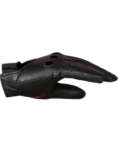 Guantes de Motocicleta de Cuero Jackets 4 Bikes SL25 NegroRojo L