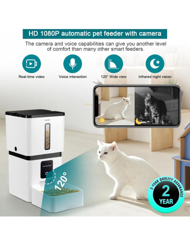 Dispensador Automático de Comida DoHonest 8L con Cámara HD