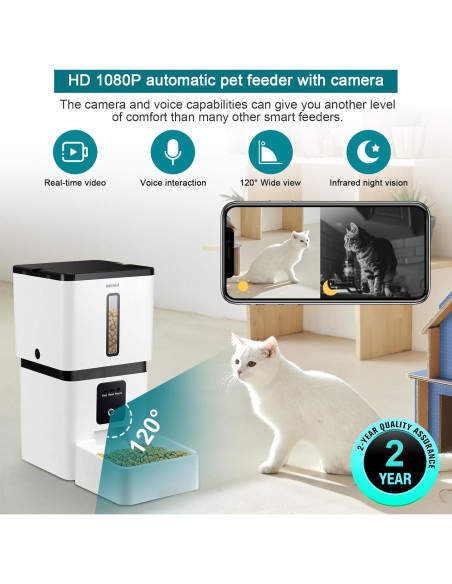 Dispensador Automático de Comida DoHonest 8L con Cámara HD Dispensador Automático de Comida DoHonest 8L con Cámara HD