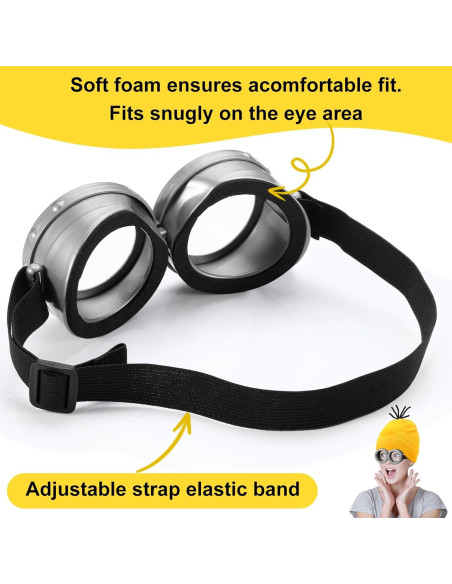 Conjunto de Disfraz 9PCS Beanie Amarillo Gafas Vintage Guantes Conjunto de Disfraz 9PCS Beanie Amarillo Gafas Vintage Guantes