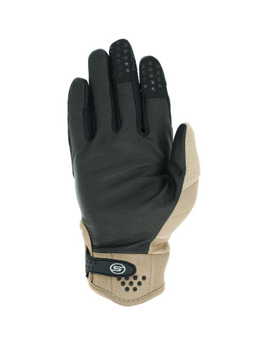 Guantes de Motocicleta Seibertron Khaki Piel con Nudillos de Carbono