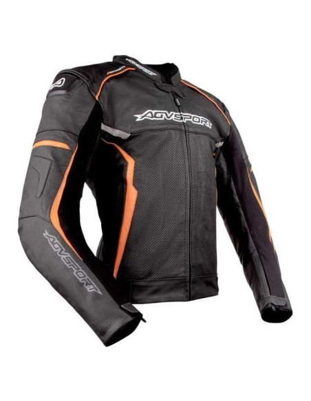 Chaqueta de motocicleta de cuero AGVSPORT Aragon CE Nivel 2 - Talla 44 Chaqueta de motocicleta de cuero AGVSPORT Aragon CE Nivel 2 - Talla 44