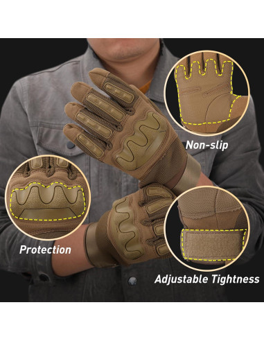 Guantes Tácticos ZAIXIA X-Large Marrón con Pantalla Táctil