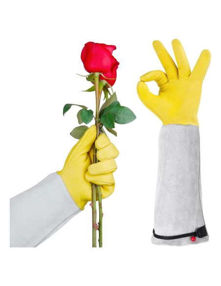 Guantes de Jardinería Supersfel de Cuero de Cabra - Largos y Ajustables Guantes de Jardinería Supersfel de Cuero de Cabra - Largos y Ajustables