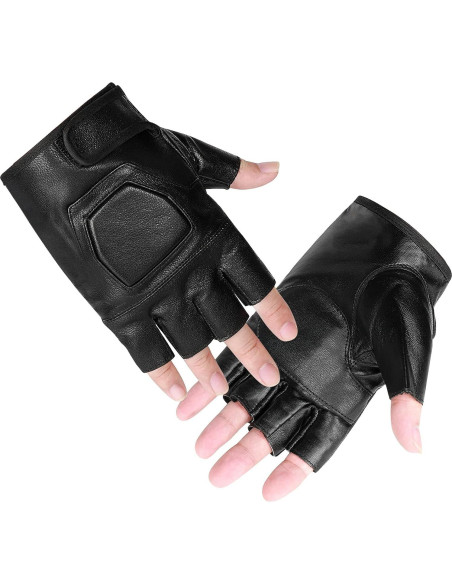 Guantes sin Dedos de Cuero Genuino Accmor para Ciclismo Guantes sin Dedos de Cuero Genuino Accmor para Ciclismo