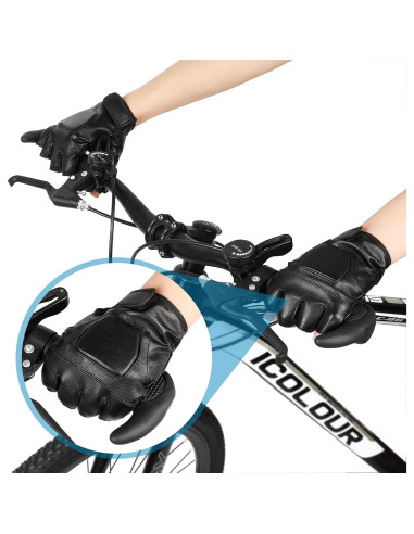 Guantes sin Dedos de Cuero Genuino Accmor para Ciclismo