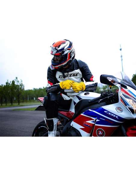 Guantes de motocicleta OZERO de cuero de ciervo - Mediano, Oro Guantes de motocicleta OZERO de cuero de ciervo - Mediano, Oro