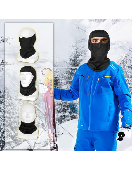 Balaclava Térmica QXQIANXIYE para Esquí - Unisex, Negro Balaclava Térmica QXQIANXIYE para Esquí - Unisex, Negro