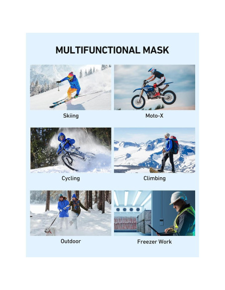 Balaclava Térmica AstroAI Negra Mediana para Esquí y Motociclismo Balaclava Térmica AstroAI Negra Mediana para Esquí y Motociclismo