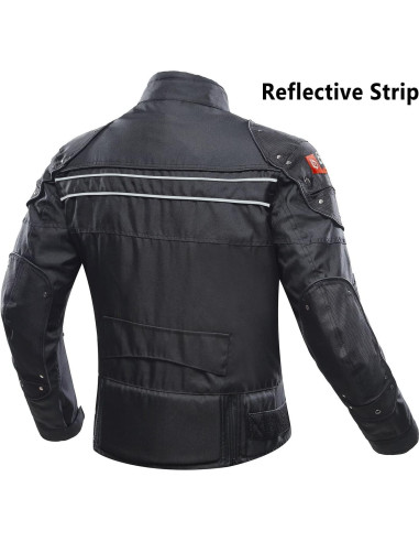 Chaqueta de Motocicleta BORLENI D-020 XL Negra A Prueba de Viento