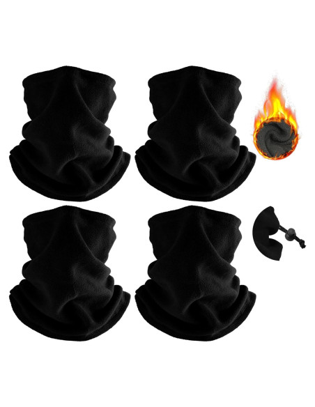 Calentador de Cuello Balaclava Invierno Finvizo 4 Piezas Negro Calentador de Cuello Balaclava Invierno Finvizo 4 Piezas Negro