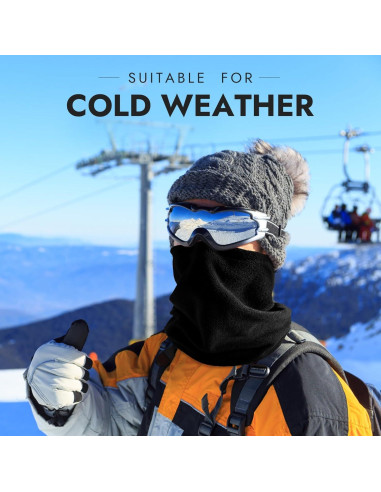 Calentador de Cuello Balaclava Invierno Finvizo 4 Piezas Negro