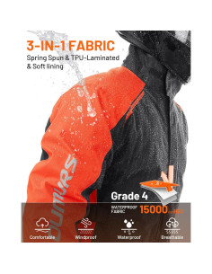 Traje de Lluvia Oumurs para Motocicleta - Impermeable y Reflectante 2