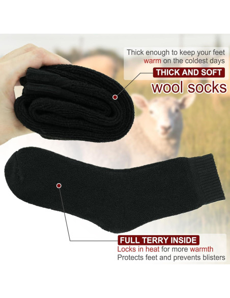 VoJoPi 5 Pares Calcetines de Lana Térmicos para Hombres VoJoPi 5 Pares Calcetines de Lana Térmicos para Hombres