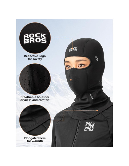 Máscara Balaclava ROCKBROS Negra Térmica y A Prueba de Viento Máscara Balaclava ROCKBROS Negra Térmica y A Prueba de Viento
