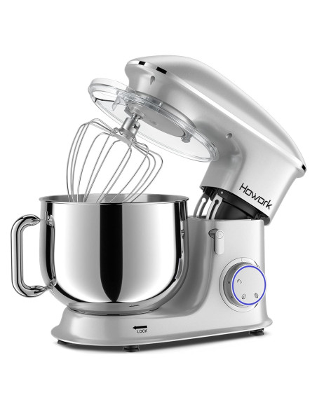 Batidora de Pie HOWORK 8.5QT 660W 6 Velocidades Plata Batidora de Pie HOWORK 8.5QT 660W 6 Velocidades Plata