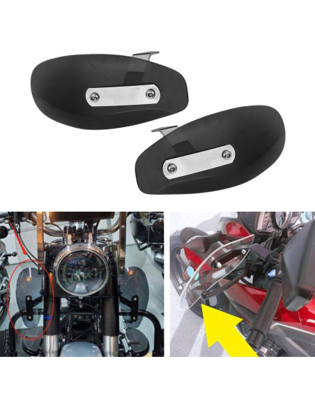 MZS Protectores de Manos para Motocicleta Negro 24 cm MZS Protectores de Manos para Motocicleta Negro 24 cm